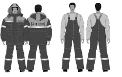 Men's Protective Suit (Jacket and Bib Overall) for Low Temperatures and Industrial Pollution