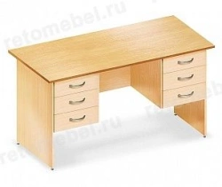 Double Pedestal Writing Desk with 6 Drawers