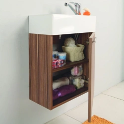 Compact Wall-Mounted Sink Cabinet Aquaton Eclipse Dark Ebony 1A172701EK5601