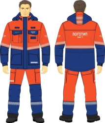 Men's Protective Suit Against Thermal Risks from Electric Arc Gazprom Style