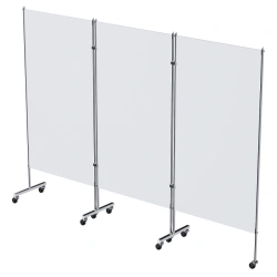 Stainless Steel Medical Partition Screen on Wheels, Three-Section (MSK-35301M)