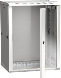 LINEA W 15U Wall-Mounted Rack Cabinet 600x450mm Glass Door, RAL7035