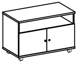 TV Stand with Two Doors and Open Shelf 5030 "Rhythm" Series