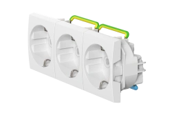 Caduceus Aling Mode Triple Socket for Hidden Installation with Grounding 16A, 250V~, Art. 66513.0