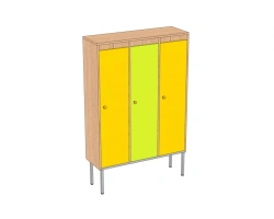 Three-Compartment Children's Clothing Cabinet on Metal Frame SG3-M