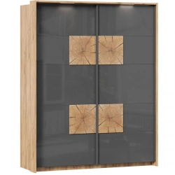 Fiji LD.659100.000 Two-Door Wardrobe (Golden Oak/Anthracite)