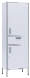 Two-Section Medical Cabinet with Drawer for Storing Medical Supplies" Model: ALU-MED-2S