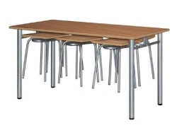 School Dining Table with 6 Chairs