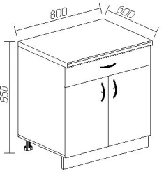 Kitchen Base Cabinet with Drawer 800