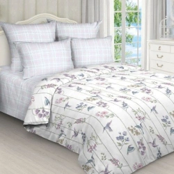 Bleached Cotton Percale Fabric, Printed, Smooth Dyed Art. 100П-19
