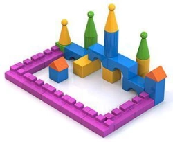 Colorful and Lightweight Plastic Cubes - Constructor Set 29 (in Mesh)