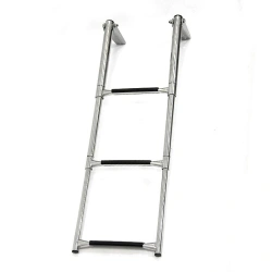 Telescopic Folding Boat Ladder with 3 Black Steps, Art. 040102BT