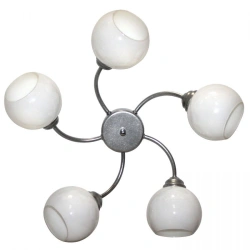 Modern "Kamila" Ceiling Light Fixture 151 Matte Chrome (Shade 8248) NSB 01-5x60-120 E27