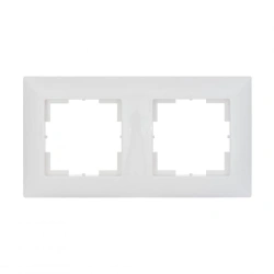 Double Socket Frame "MARIA", White Color