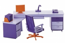 Dollhouse Mini Office with Desk, Printer, and Accessories