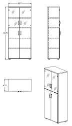 Storage Cabinet for Documents and Office Supplies, Model 407.80.183