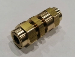 Brass Straight Fitting for 8mm Polyamide Tubing on Both Sides 467.I.8-M14-8.192.B