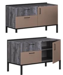 Standalone Sideboard with Two Drawers and Door, Model GR4