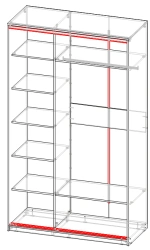 Sliding Wardrobe for Dress and Linen Storage - "Visit" Series