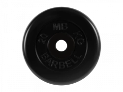 Rubber-coated Standard Disc, Black, 51 mm, 20 kg - MB-PltB51-20