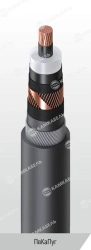 Power Cable with Copper Conductor and Cross-linked Polyethylene Insulation, 64/110 and 127/220 kV, PvkAPug Model