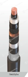 Power Cable with Copper Conductors, Cross-Linked Polyethylene Insulation, 6-35 kV, Model PvKsPu2gzh