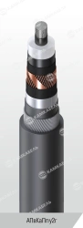 Power Cable with Aluminum Conductor, PE Insulation, 64/110 and 127/220 kV Model AПвКаПпу2г