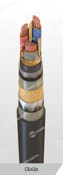 High Voltage Power Cable with Copper Conductors, 6/10 kV, Type C