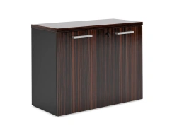 High Gloss White Wardrobe with Wooden Doors, Art. FLL327