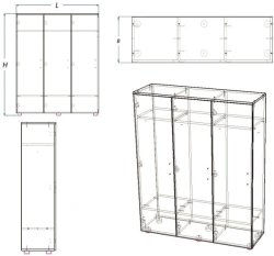 Children's Sectional Wardrobe for Clothes (DSHO Series)
