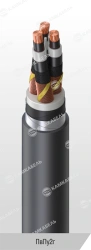 Power Cable with Copper Conductors and Cross-Linked Polyethylene Insulation, 6 kV, PVPu2g