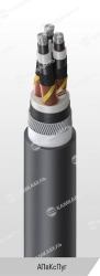 High Voltage Power Cable with Aluminum Conductors, AПвКсПуг