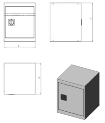Metal Archive Cabinet with One Door and Two Compartments (Model MШ.А.1)