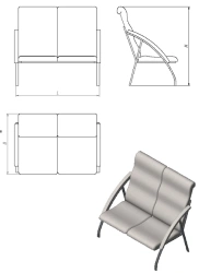 Metal Frame Sofa with Armrests (Series D.MK.P)