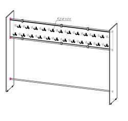 Stationary Wardrobe Rack with Hooks RM 08/01