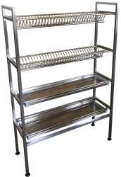 Dish Rack for Food Service Storage - Stainless Steel Model