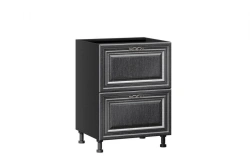 Luxurious 600mm Kitchen Cabinet with 2 Drawers, Type 4, Black, Model LD.270790.000