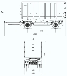 Two-Axle Scrap Transport Trailer 8465-30 with HJD13Y30S18-1840T16-060 Axles, 12 Ton Capacity