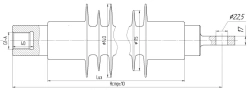 Fixing rod insulator with ribbed shell made of organosilicon rubber FSPKr 120-25/1,1