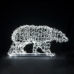 Illuminated Bear Figure for Festive Decorations