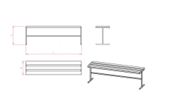Metal Frame Bench (SMK Series) for Seating