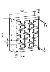 Metal Storage Cabinet PN-30 - 30 Lockable Compartments