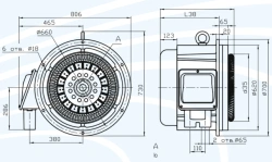 Asynchronous Electric Motor AIN 45/90-A12/6, 45 kW