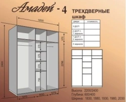Amadeus-4 Three-Door Wooden Wardrobe for Clothing