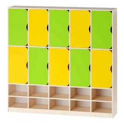 Children's Ten-Door Wardrobe with Shoe Rack
