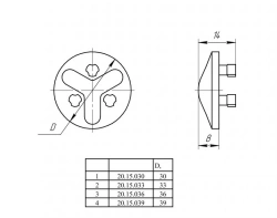 Total Knee Joint Implant Component, Size 1/30mm, Model No. 20.15.030