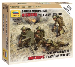 British Vickers Machine Gun Model Kit with Crew