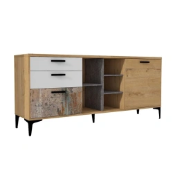 Wooden TV Stand with Open and Closed Sections - Art. 269.16.03.046.01