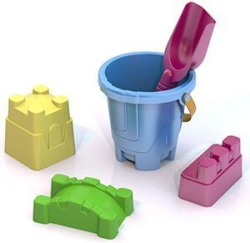 Sand Play Set No. 8 (Fortress Bucket, Large Shovel, Fortress Molds)