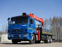 Special Vehicle with Hydraulic Loading Crane KMA on KAMAZ 65117 Base Model 64K03N-U3
